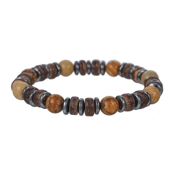 Wholesale Bracelet Stone Wood Chip Geometric Handmade Unisex