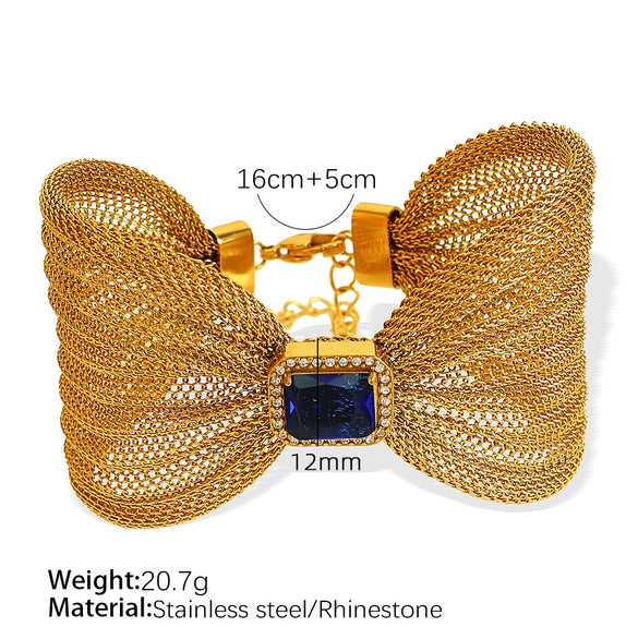 Wholesale Bracelet 316L Stainless Steel Bow Design Electroplated Jewelry Women Unisex