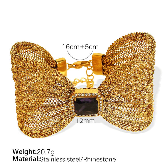 Wholesale Bracelet 316L Stainless Steel Bow Design Electroplated Jewelry Women Unisex