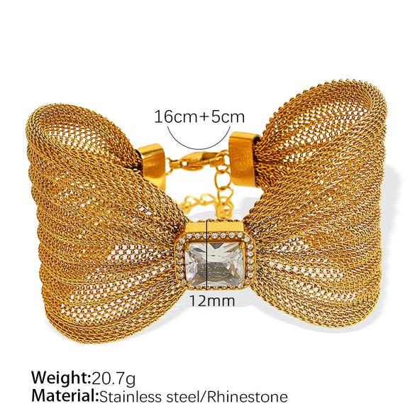 Wholesale Bracelet 316L Stainless Steel Bow Design Electroplated Jewelry Women Unisex