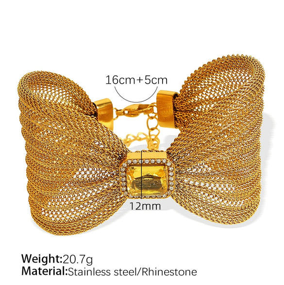 Wholesale Bracelet 316L Stainless Steel Bow Design Electroplated Jewelry Women Unisex