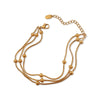 Wholesale Bracelet 316L Stainless Steel Electroplated Small Round Bead Unisex Women's Fashion Style