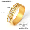 Wholesale Bracelet Titanium Steel Exaggerated Light Luxury Electroplated Japanese Buckle Sticky Diamond Minimalist Geometric Style
