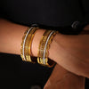 Wholesale Bracelet 316L Stainless Steel Geometric Exaggerated Light Luxury Electroplated 18K Gold Japanese Buckle Sticky Diamond