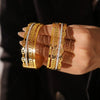 Wholesale Bracelet 316L Stainless Steel Geometric Exaggerated Light Luxury Electroplated 18K Gold Japanese Buckle Sticky Diamond