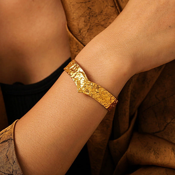 Wholesale Bracelet Titanium Steel Geometric Minimalist Style 18K Gold Plated Pvd Jewelry