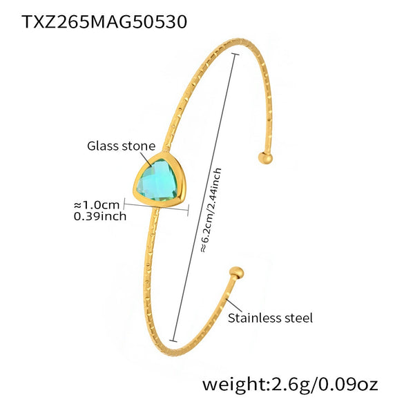 Wholesale Bracelet Titanium Steel Glass Geometric Electroplated Design
