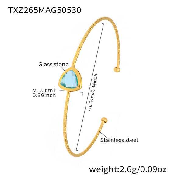 Wholesale Bracelet Titanium Steel Glass Geometric Electroplated Design