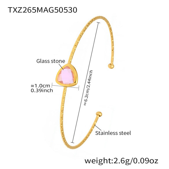 Wholesale Bracelet Titanium Steel Glass Geometric Electroplated Design