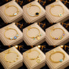 Wholesale Bracelet Titanium Steel Gold Plated Diamond Embedded Retro Love Eyes Round Style For Women