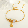 Wholesale Bracelet 316L Stainless Steel Heart Geometric Light Luxury Hiphop Electroplating Style For Women