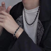 Wholesale Bracelet Titanium Steel Leather Ushape Cuban Chain Polishing Design Sense Unisex