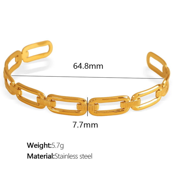 Wholesale Bracelet 316L Stainless Steel Minimalist Geometric Vacuum Plated