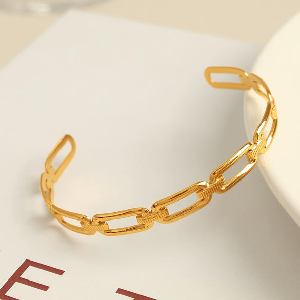 Wholesale Bracelet 316L Stainless Steel Minimalist Geometric Vacuum Plated