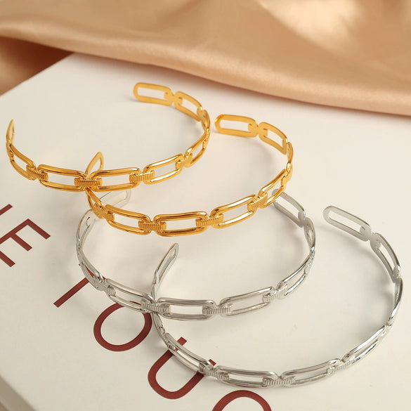 Wholesale Bracelet 316L Stainless Steel Minimalist Geometric Vacuum Plated