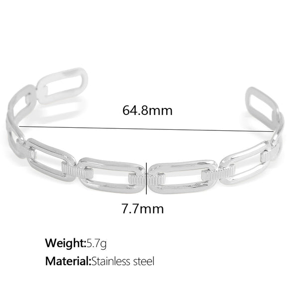Wholesale Bracelet 316L Stainless Steel Minimalist Geometric Vacuum Plated