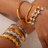 Wholesale Bracelet Titanium Steel Shell Beads Czech Diamond Geometric Electroplated For Female