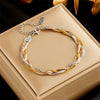Wholesale Bracelet Titanium Steel Square Geometric Goldplated Heavy Industry Chain Oil Leaf Fashion Design