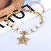 Wholesale Bracelet Virgin Copper Beaded Natural Pearl Star Geometric Gold Plated Electroplated For Women