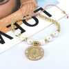 Wholesale Bracelet Virgin Copper Beaded Natural Pearl Star Geometric Gold Plated Electroplated For Women