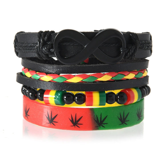 Wholesale Bracelet Zinc Alloy Bohemian Style Hand Knitted With Letters Numbers Text Pattern For Men And Women
