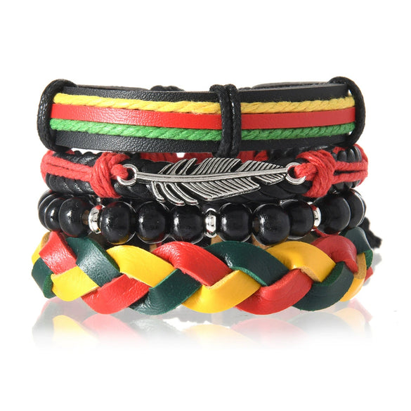 Wholesale Bracelet Zinc Alloy Bohemian Style Hand Knitted With Letters Numbers Text Pattern For Men And Women