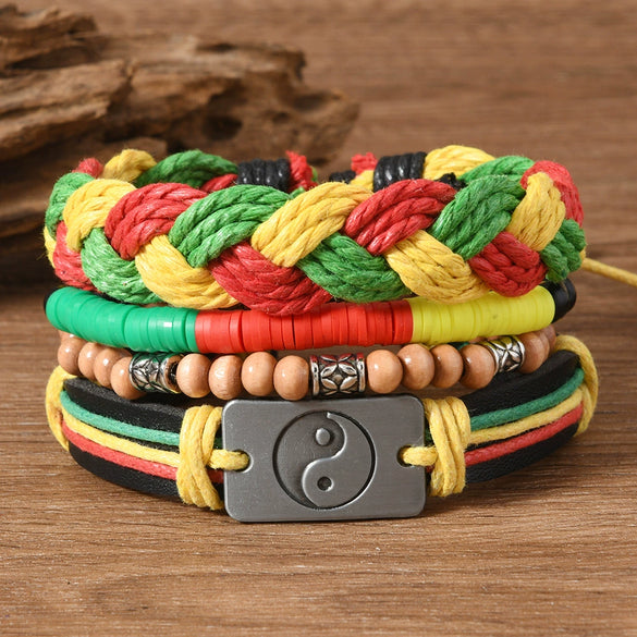 Wholesale Bracelet Zinc Alloy Bohemian Style Hand Knitted With Letters Numbers Text Pattern For Men And Women