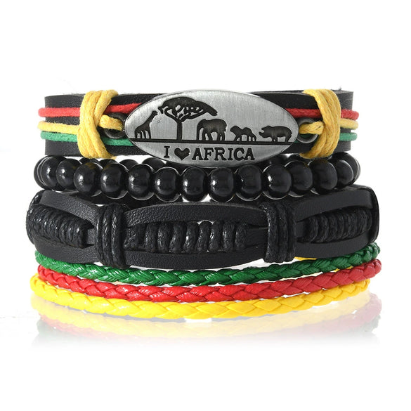 Wholesale Bracelet Zinc Alloy Bohemian Style Hand Knitted With Letters Numbers Text Pattern For Men And Women