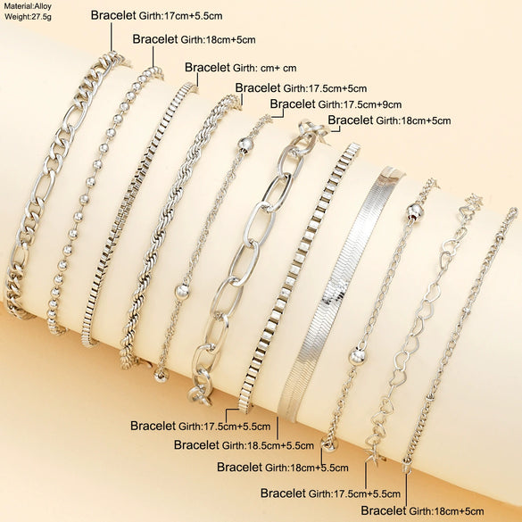 Wholesale Bracelet Zinc Alloy Heart Shape Geometric Metal Electroplating