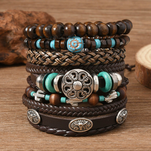 Wholesale Bracelet Zinc Alloy Vintage Geometric Hand Knitted Unisex