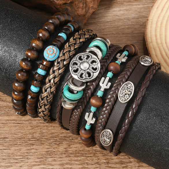 Wholesale Bracelet Zinc Alloy Vintage Geometric Hand Knitted Unisex