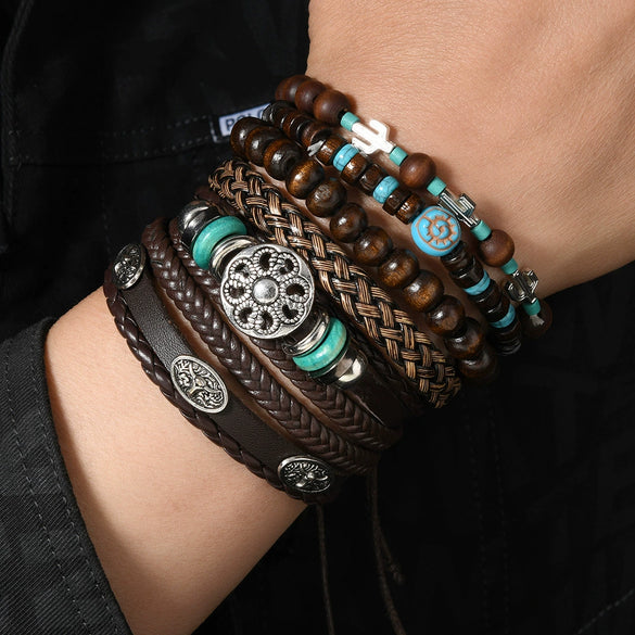 Wholesale Bracelet Zinc Alloy Vintage Geometric Hand Knitted Unisex