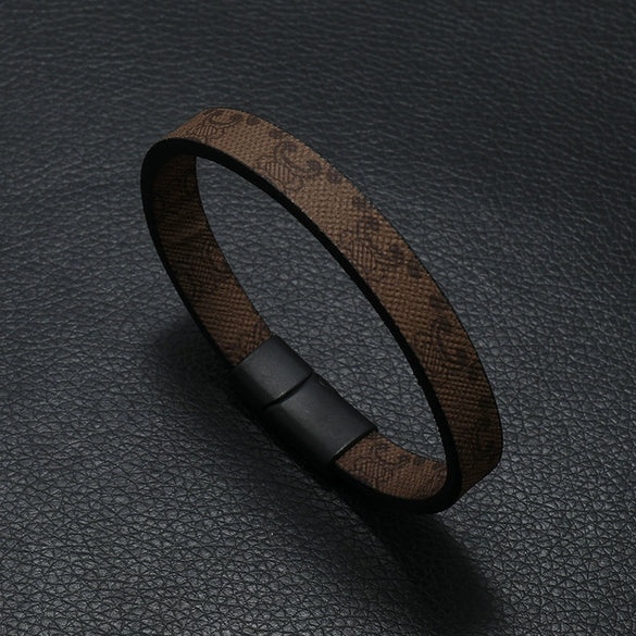 Wholesale Bracelets Cortex Retro Geometric Handmade Striped Magnet Buckle For Men
