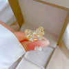 Wholesale Brass Butterfly Zircon Ring Electroplated Cartoon The Crown Style Jewelry