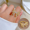 Wholesale Brass Butterfly Zircon Ring Electroplated Cartoon The Crown Style Jewelry