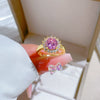 Wholesale Brass Cartoon Crown Style Round Diamond Ring With Electroplating For Women