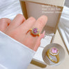 Wholesale Brass Cartoon Crown Style Round Diamond Ring With Electroplating For Women
