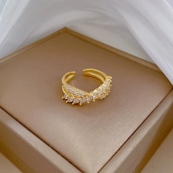Wholesale Brass Cross Zircon Ring With Crown Pattern Electroplating Cartoon Style For Women