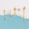 Wholesale Brass Earrings With Star And Moon Elements And Inlaid Zircon