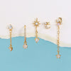 Wholesale Brass Earrings With Star And Moon Elements And Inlaid Zircon