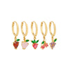 Wholesale Brass Fruit Pattern Electroplated Women's Zirconium Earrings Set