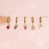 Wholesale Brass Fruit Pattern Electroplated Women's Zirconium Earrings Set