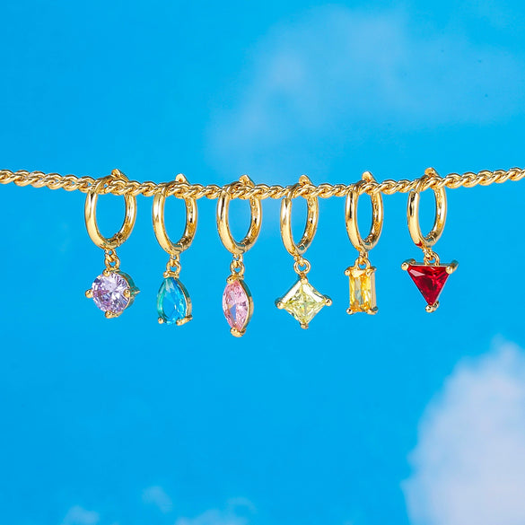 Wholesale Brass Geometric Zircon Earrings