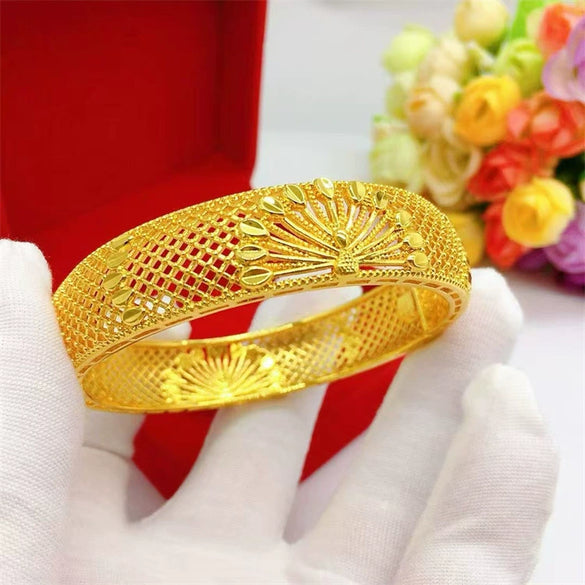 Wholesale Brass Goldplated Peacock Open Screen Bracelet