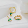 Wholesale Brass Goldplated Rectangular Geometric Micropaved Inlaid Zircon Women's Earrings Set