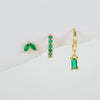 Wholesale Brass Goldplated Rectangular Geometric Micropaved Inlaid Zircon Women's Earrings Set