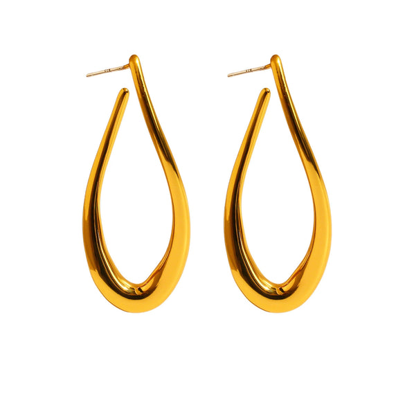 Wholesale Brass Minimalist Geometric Ushaped And Drop Shape Electroplated Earrings For Women