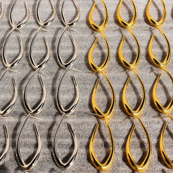 Wholesale Brass Minimalist Geometric Ushaped And Drop Shape Electroplated Earrings For Women