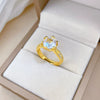 Wholesale Brass Open Ring With The Crown Pattern Electroplated For Women Light Luxury Cartoon Style