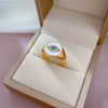 Wholesale Brass Ring With Real Gold Plating Devil's Eye And The Crown Design Zircon Inlay Women's Style